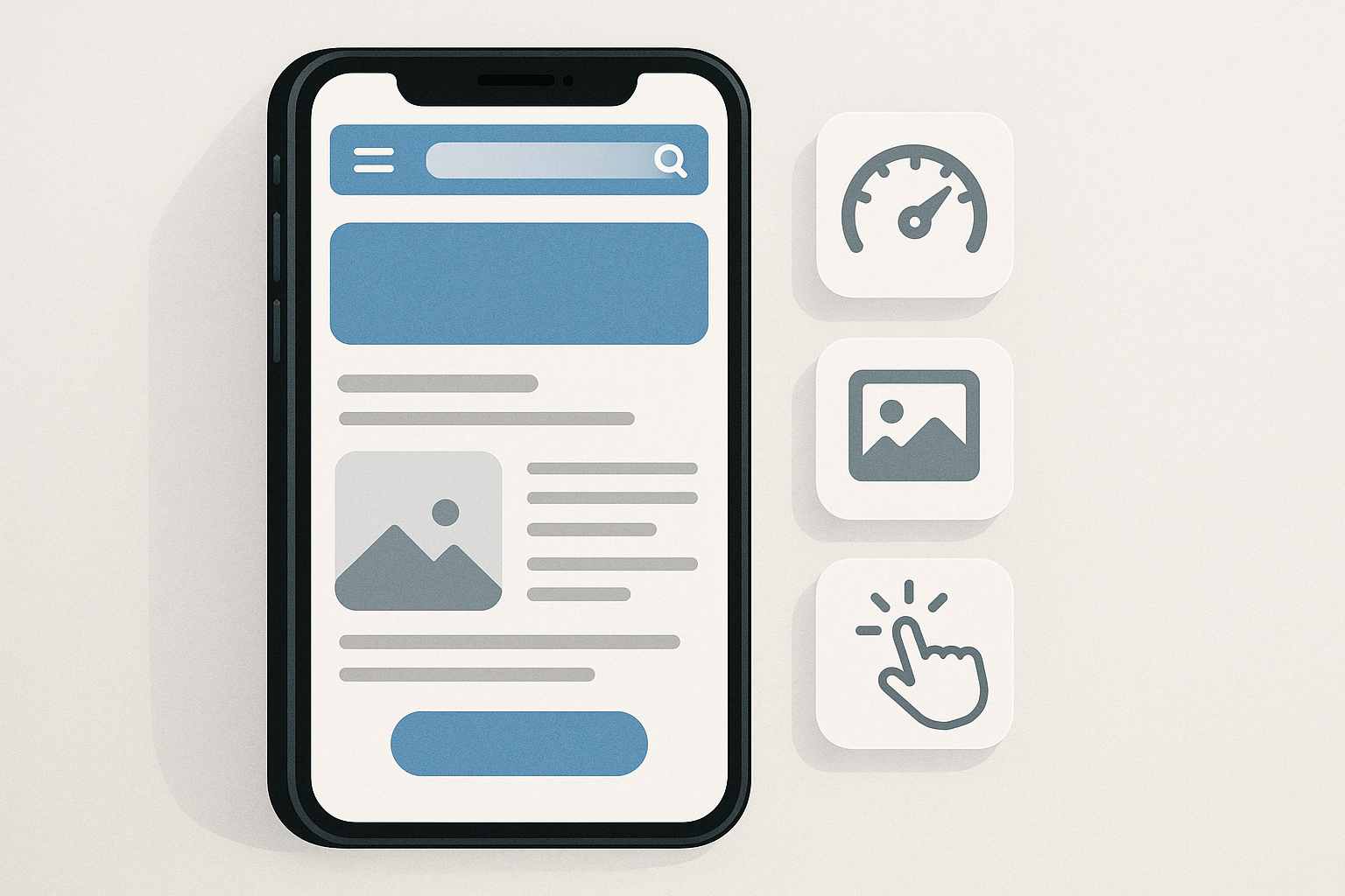 A graphic showing mobile-friendly website elements