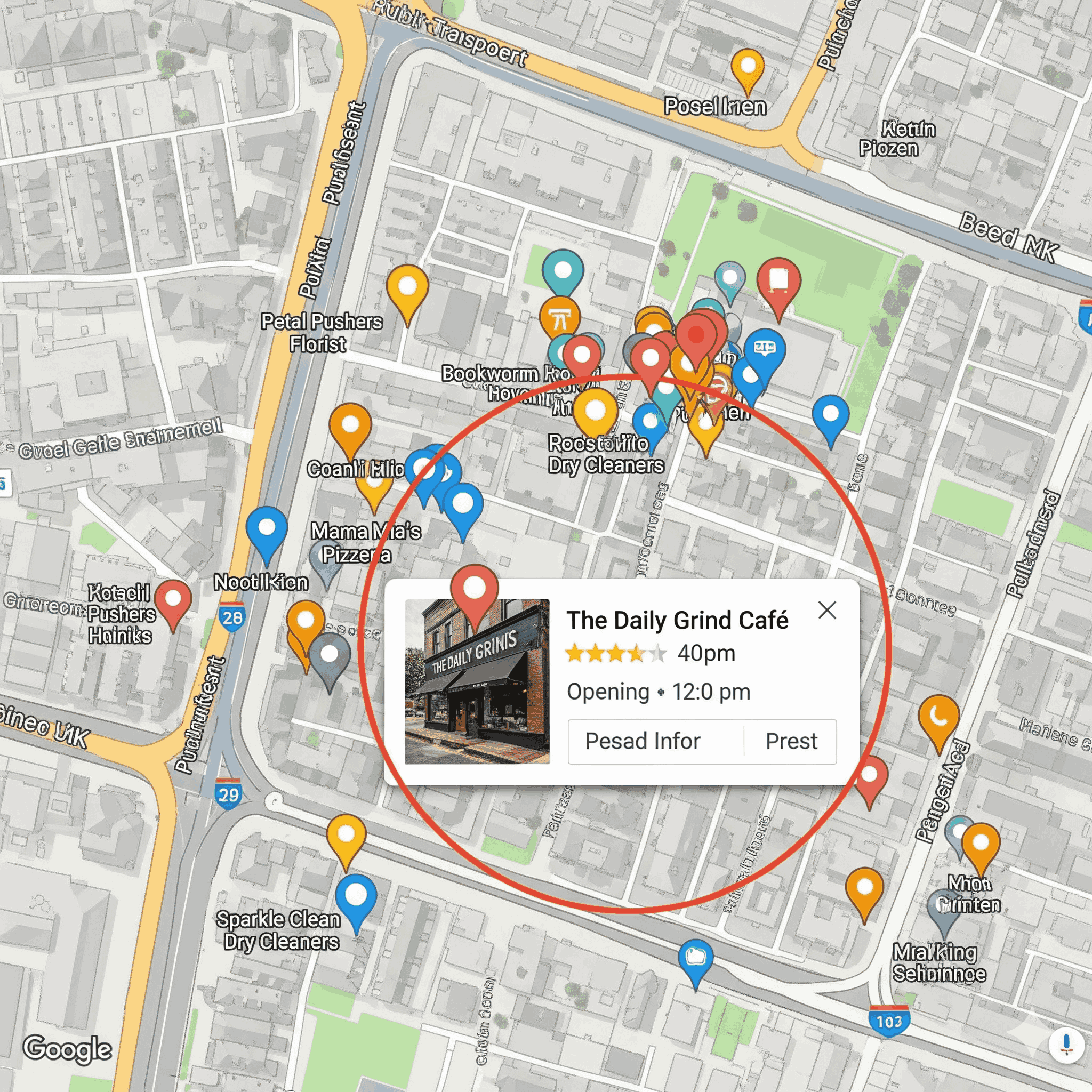 Local businesses on Google Maps