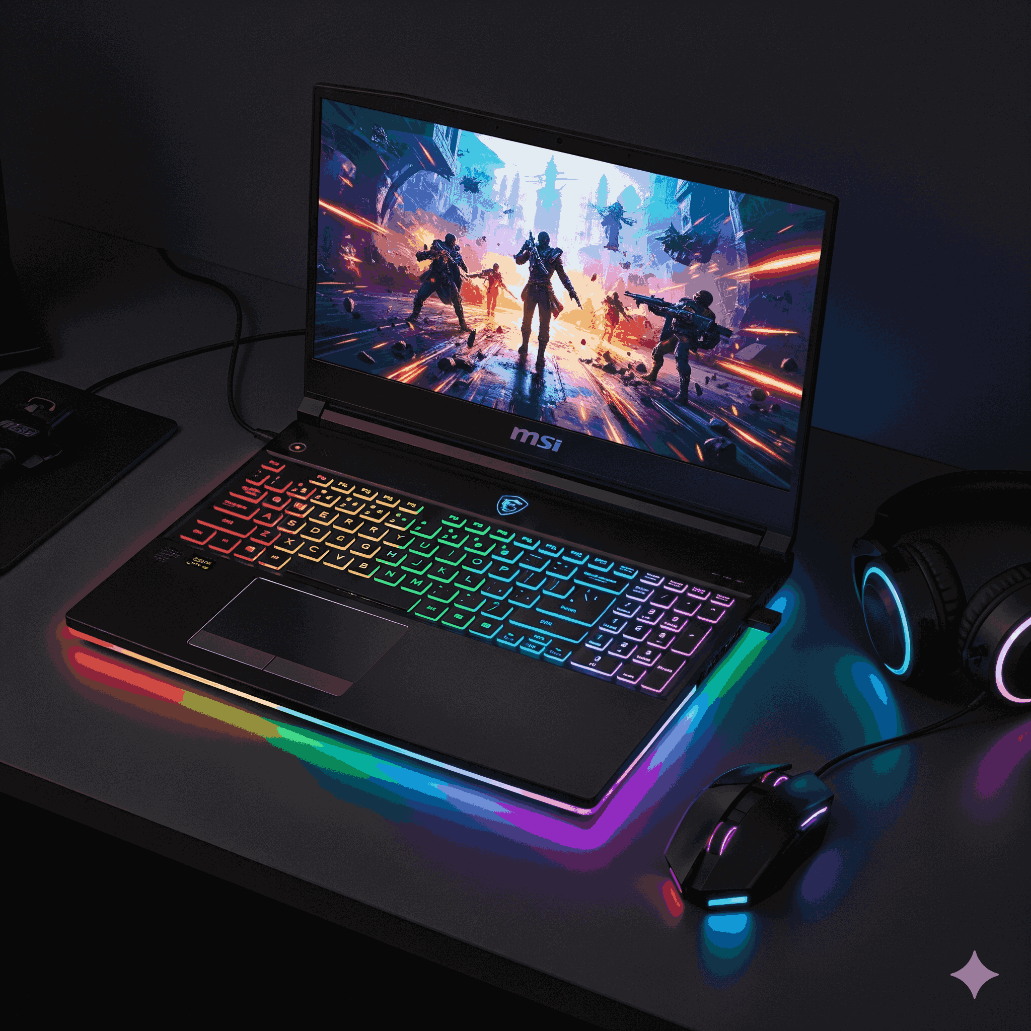 MSI GE76 Raider displaying RGB lighting and gaming prowess