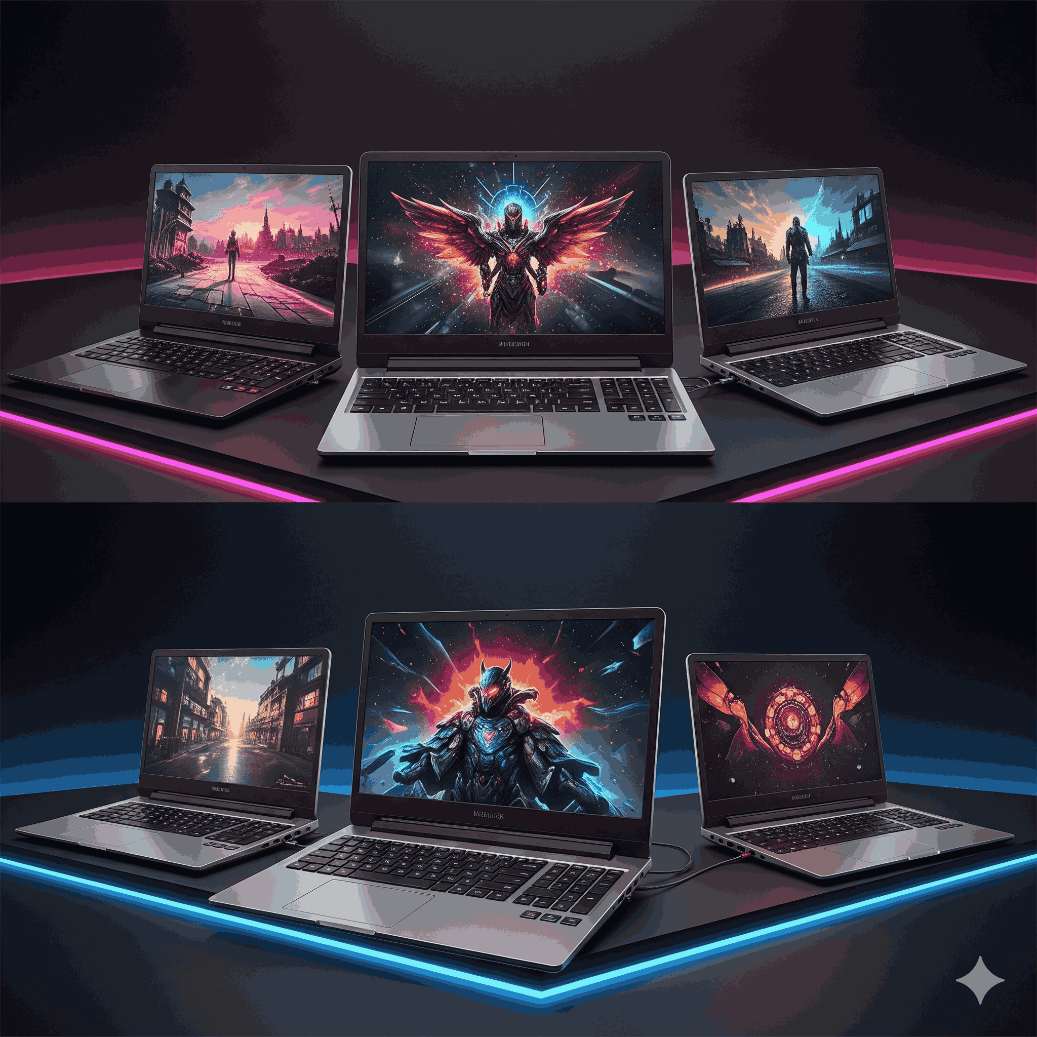 Variety of gaming laptops on display