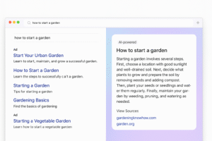 side by side comparison of classic google search result vs new AI powered SGE answer(right)