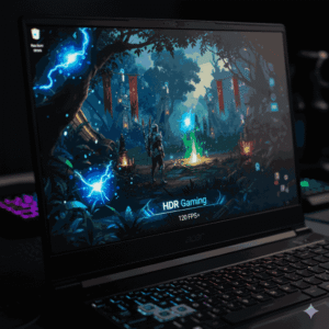 Acer Predator Helios Neo 16 display showcasing HDR gaming with vibrant colors and deep blacks