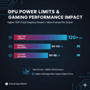 GPU TGP performance comparison showing how power limits affect gaming frame rates
